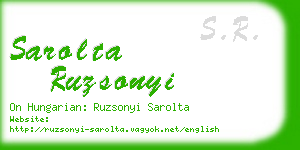 sarolta ruzsonyi business card